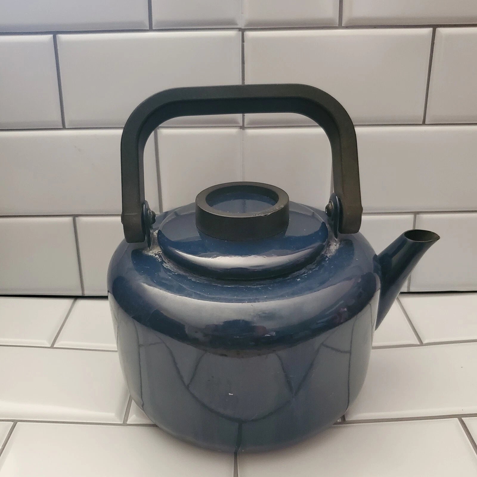 Mid century modern vintage Dansk Gunnar Cyren tea pot kettle early 70s enamel