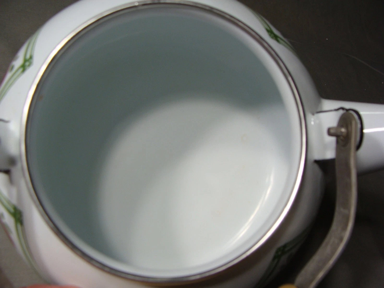 Enamel Tea Kettle In The Applejack Pattern