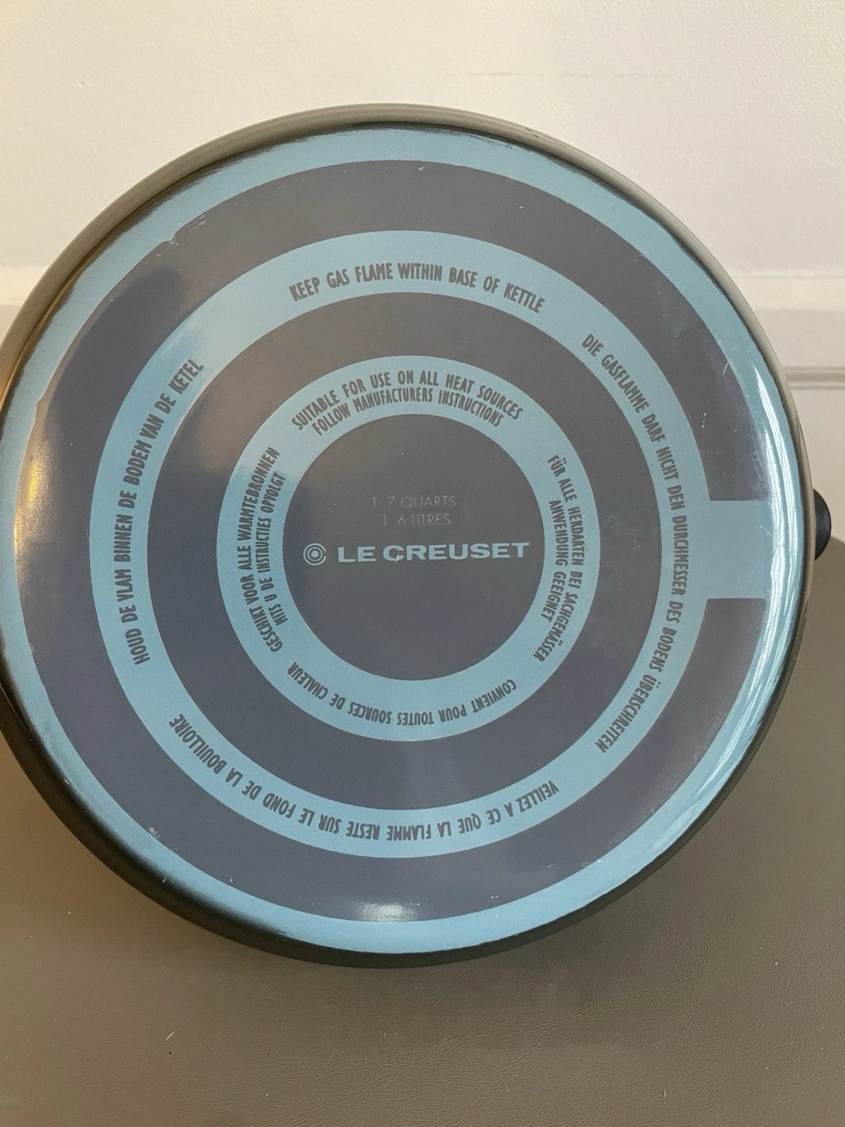 Classic Whistling Kettle By Le Creuset - Enamel on Steel 1.7 Qt - Blue Black