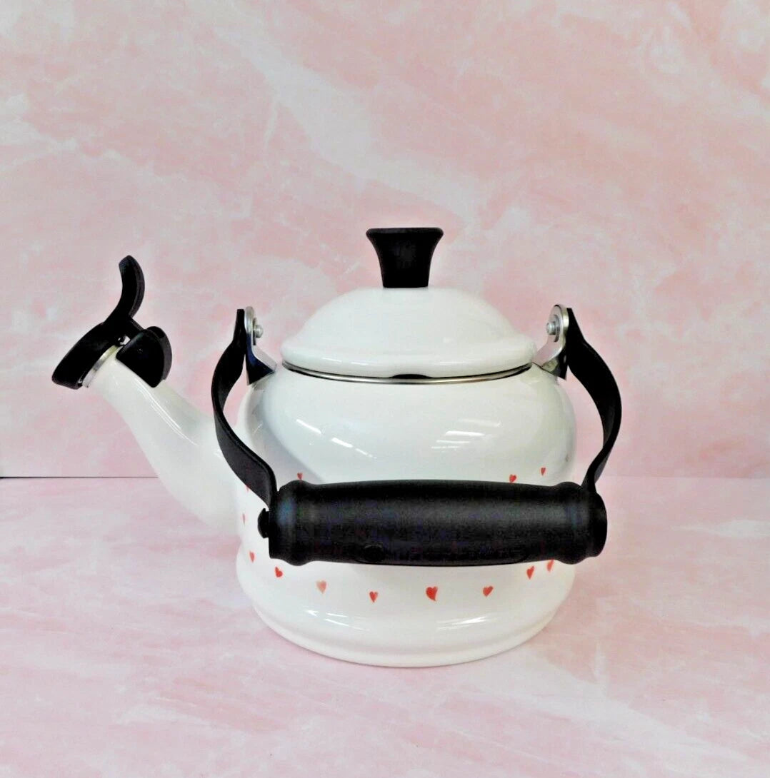 Le Creuset L'Amour Collection 1.25 Quart Demi Kettle with Heart Applique - NEW