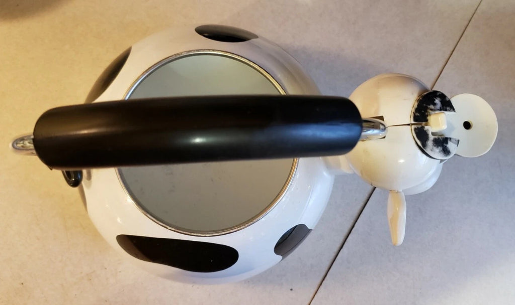 ¹¹ Vintage Rare M Kamenstein Cow Tea Kettle Enamel Whistling Teapot 1992