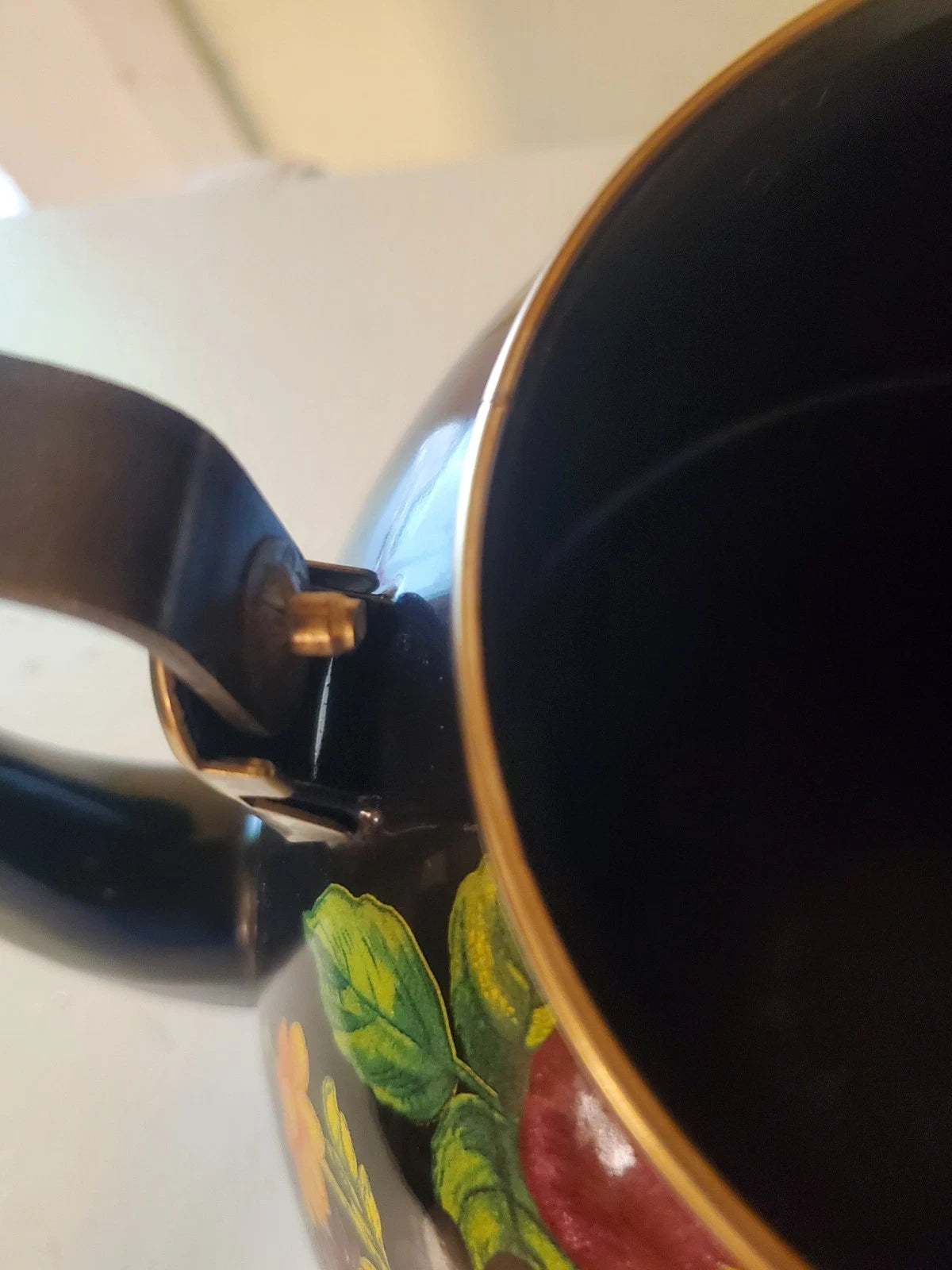 Mackenzie-Childs Black Flower Market Teapot Halloween Autumn Fall 3 QT Quart