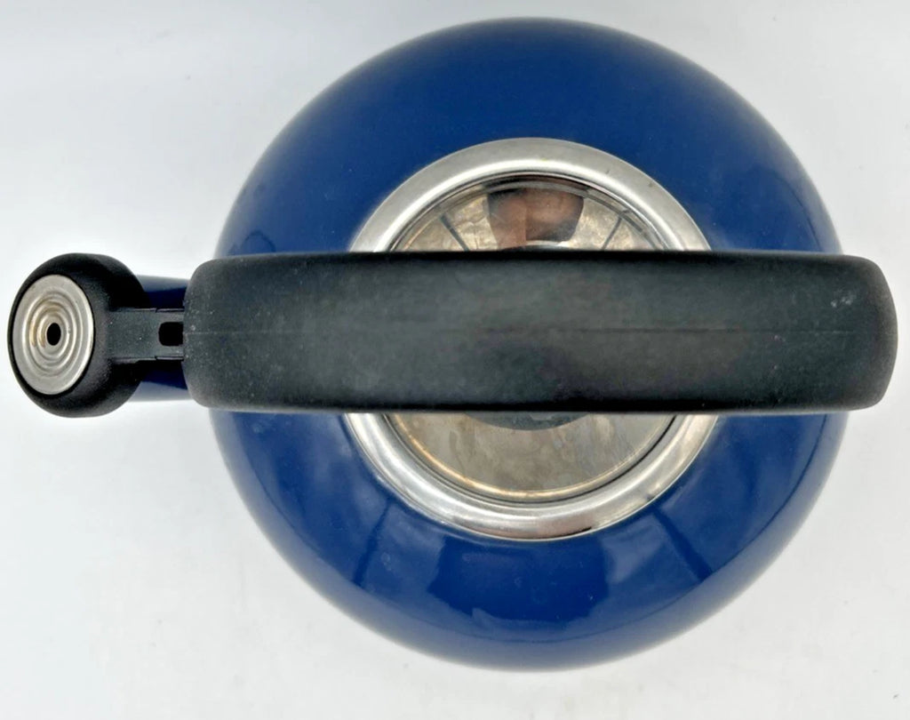 Circulon Whistling Tea Pot Kettle  Blue Enamel 1.5 Quart With Lid