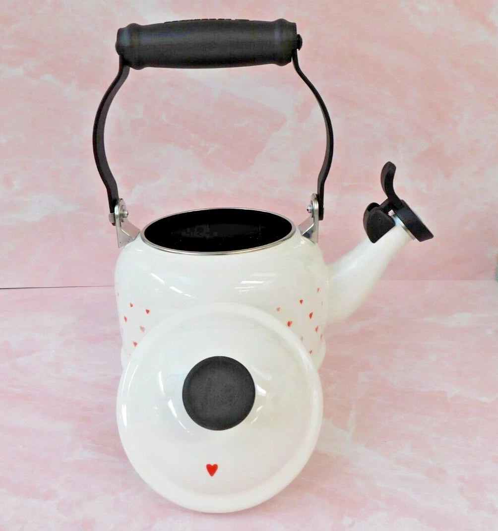 Le Creuset L'Amour Collection 1.25 Quart Demi Kettle with Heart Applique - NEW