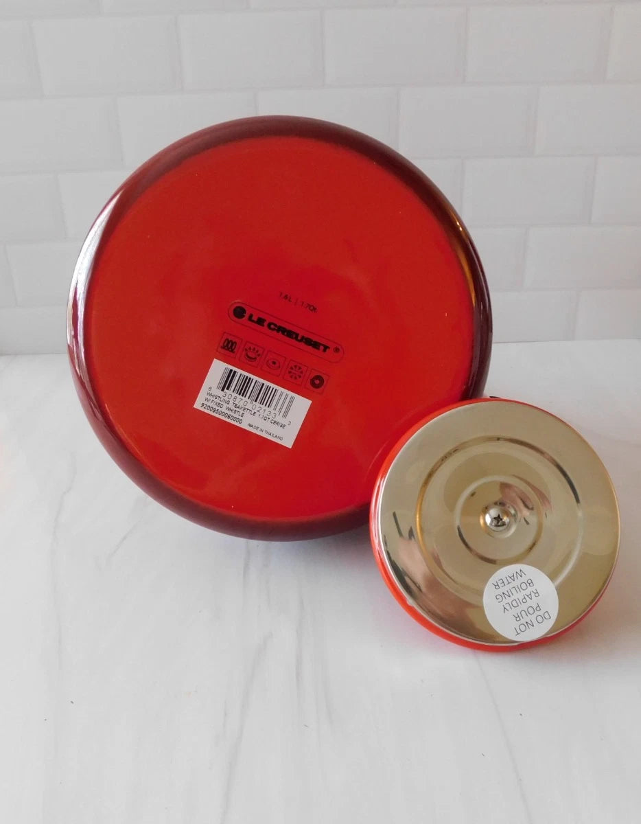 Le Creuset Enamel on Steel 1.7 Quart Whistling Tea Kettle in Cerise - New