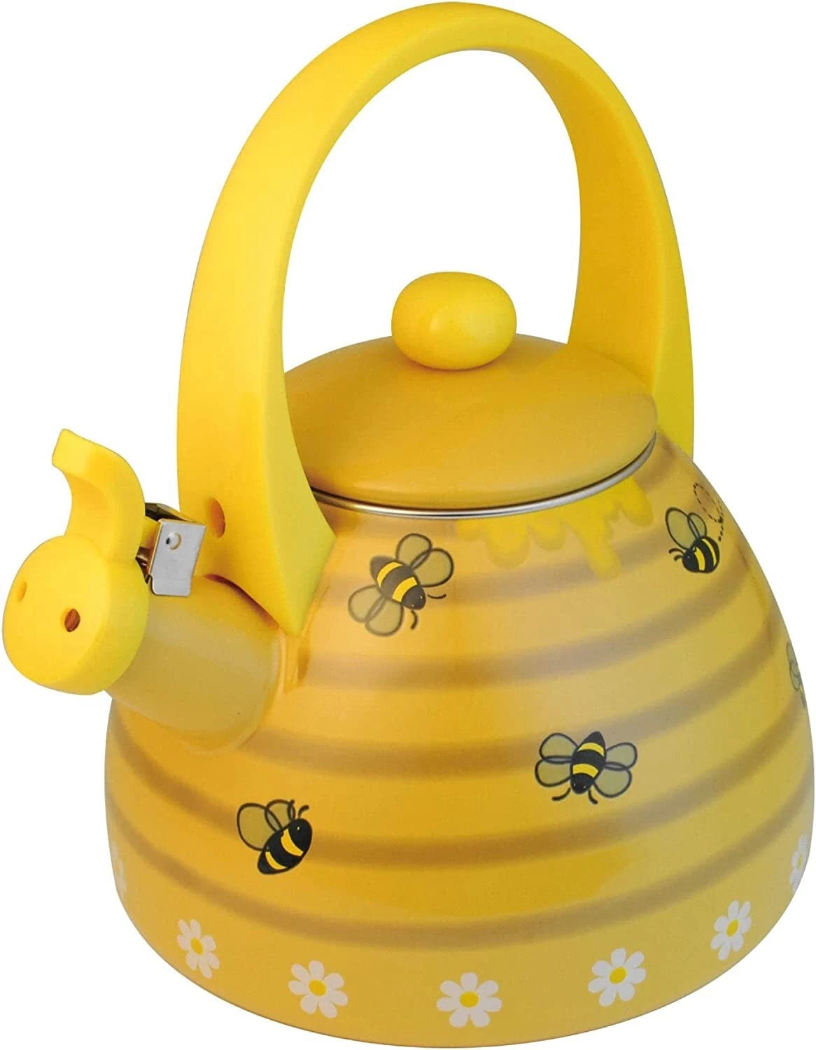 Supreme Novelty Enamel 2.4 Quart Whistling Stovetop Tea Kettle, Bee Hive *NEW*
