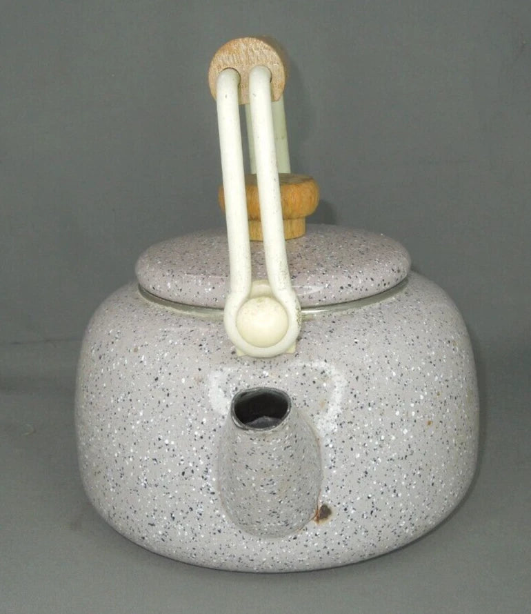 Vintage Granite / Enamel Ware purple Gray Speckled Coffee / Tea Pot Kettle 6”