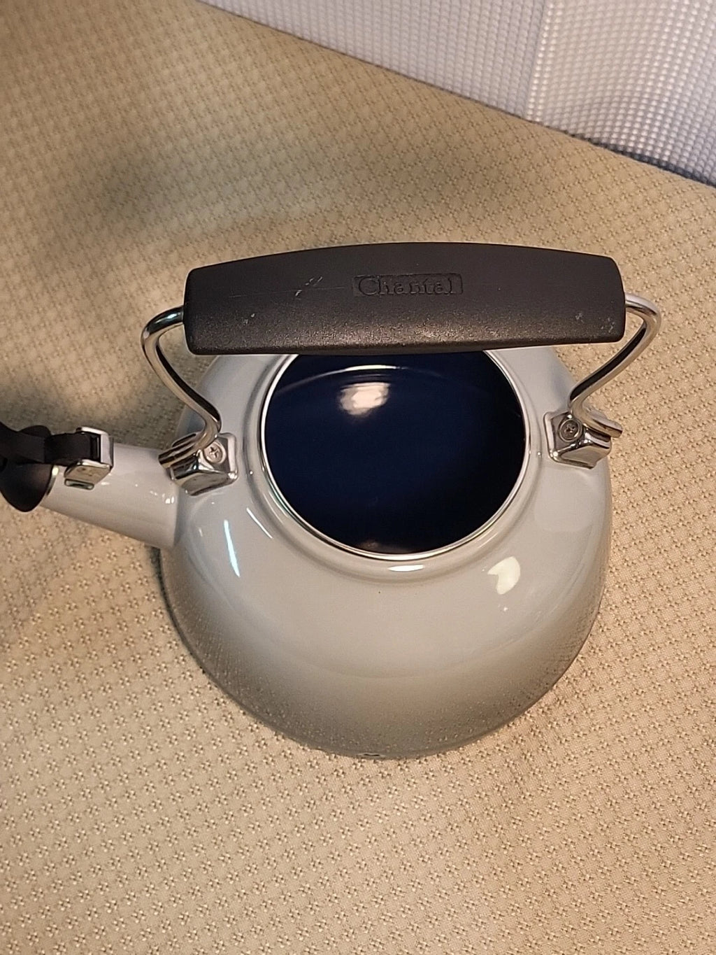 Tea Kettle Chantal Enamel On Steel Splatter Gray 1.7 Qt Whistling