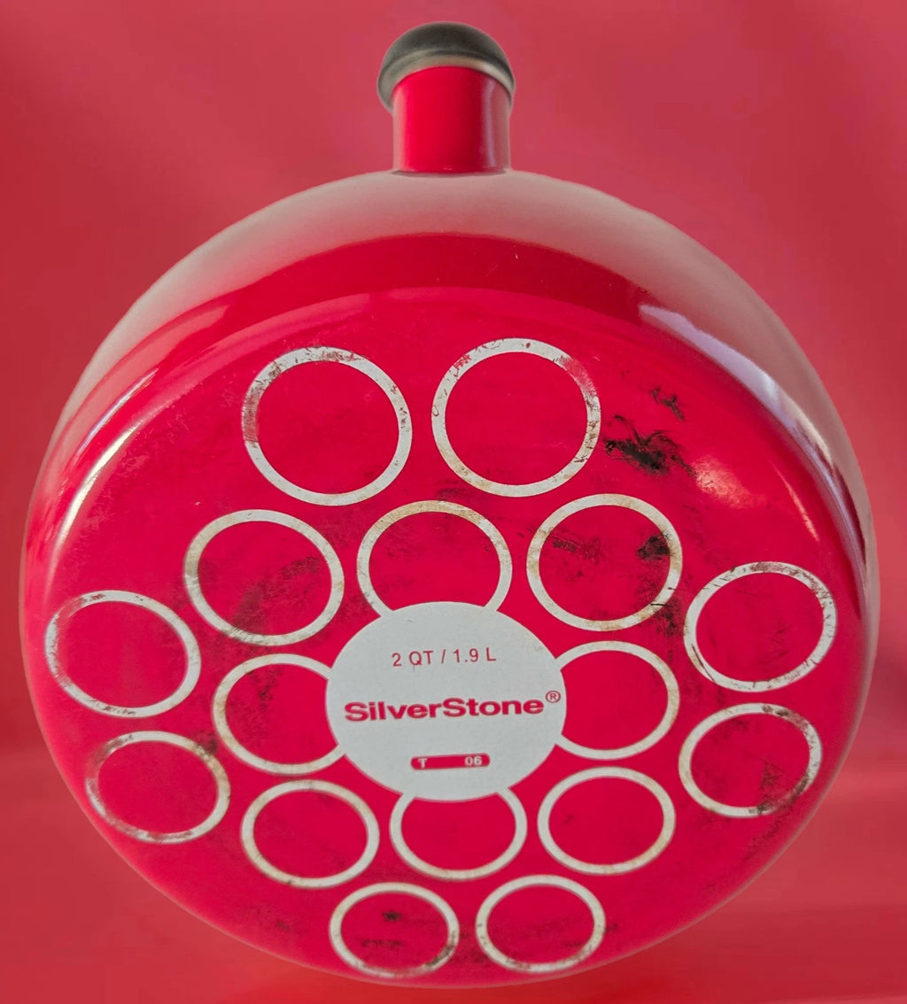 Vintage Silverstone Red Tea Kettle Height 10 inch Width 11 inch Read