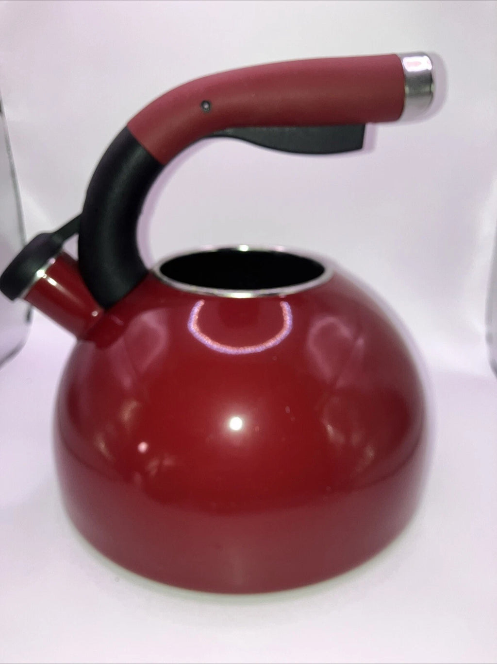 Circulon Whistling Stove Top Kettle Enamel On Steel 2 Qt Coffee Tea Pot Server