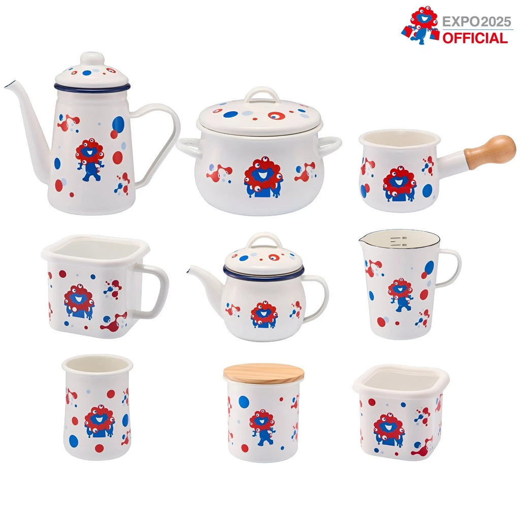 EXPO 2025 Oficial Goods MYAKU-MYAKU Enamel Polka Dots Cafe Pot etc. JAPAN NEW