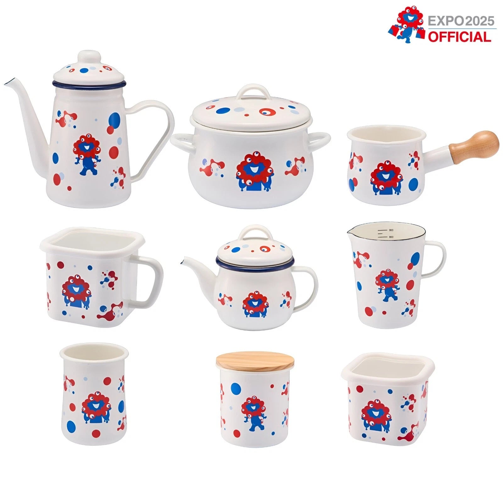 EXPO 2025 Oficial Goods MYAKU-MYAKU Enamel Polka Dots Cafe Pot etc. JAPAN NEW