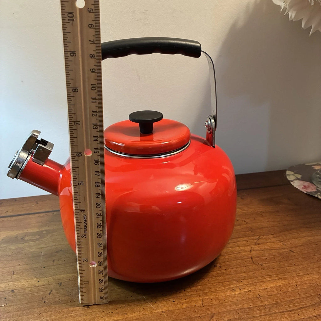 Martha Stewart Collection 2.5 Qt. Enamel on Steel Tea Kettle Ferrari Red