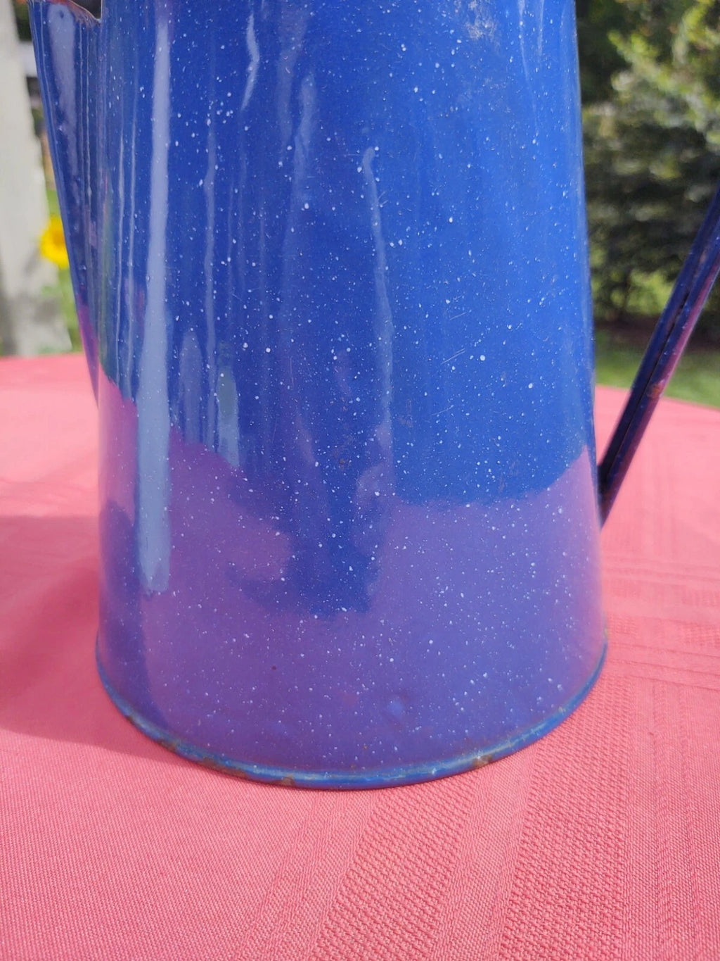 Blue Speckled Enamel Farmhouse Tea Pot