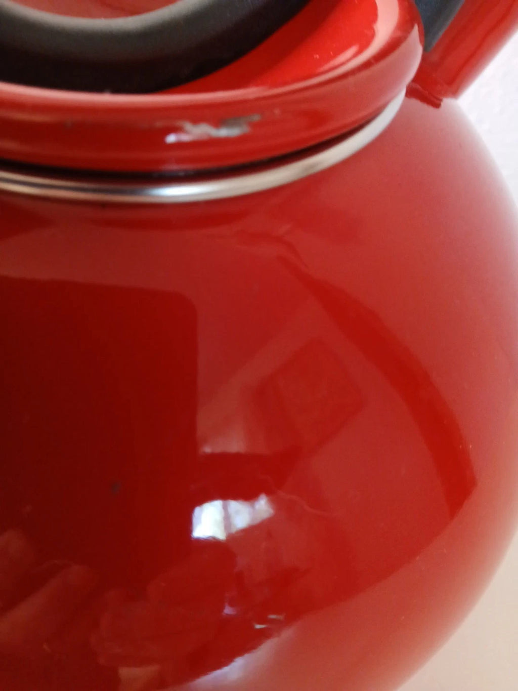 Heavy Duty Rare Hard To Find COPCO 2.5 Qt Red Enamel On Steel Tea Kettle