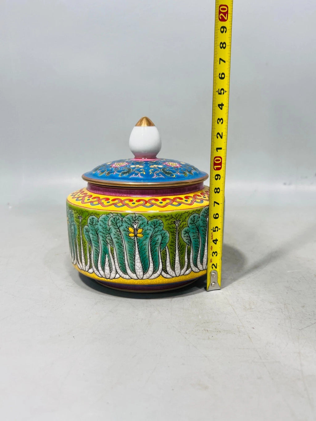 Antique gilded enamel tea jar