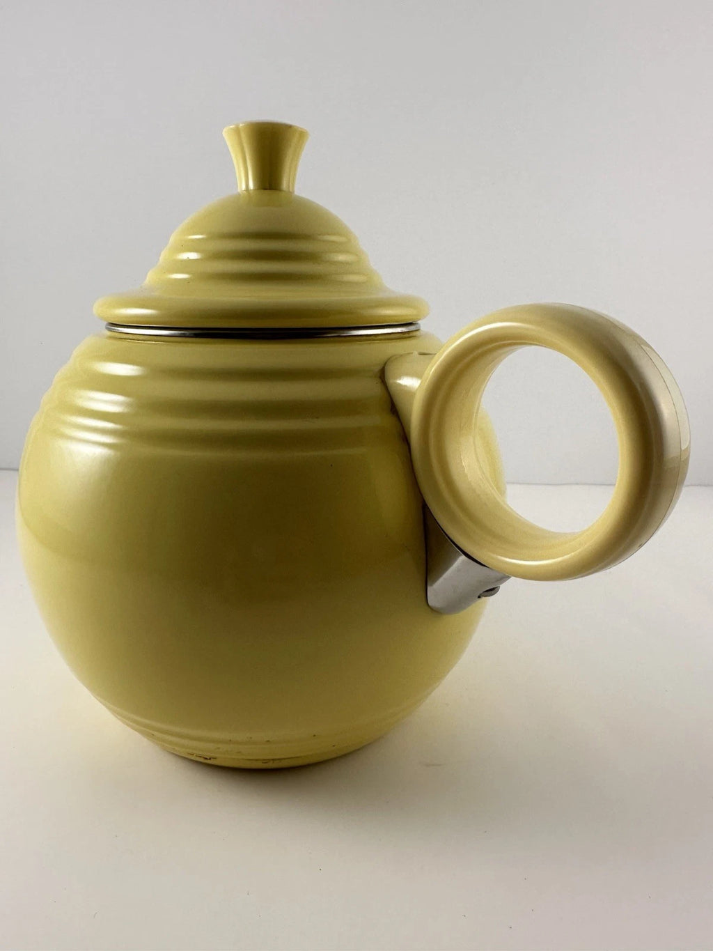 Fiestaware Enamel on Metal Yellow Insulated Teapot By Copco for Homer Laughlin