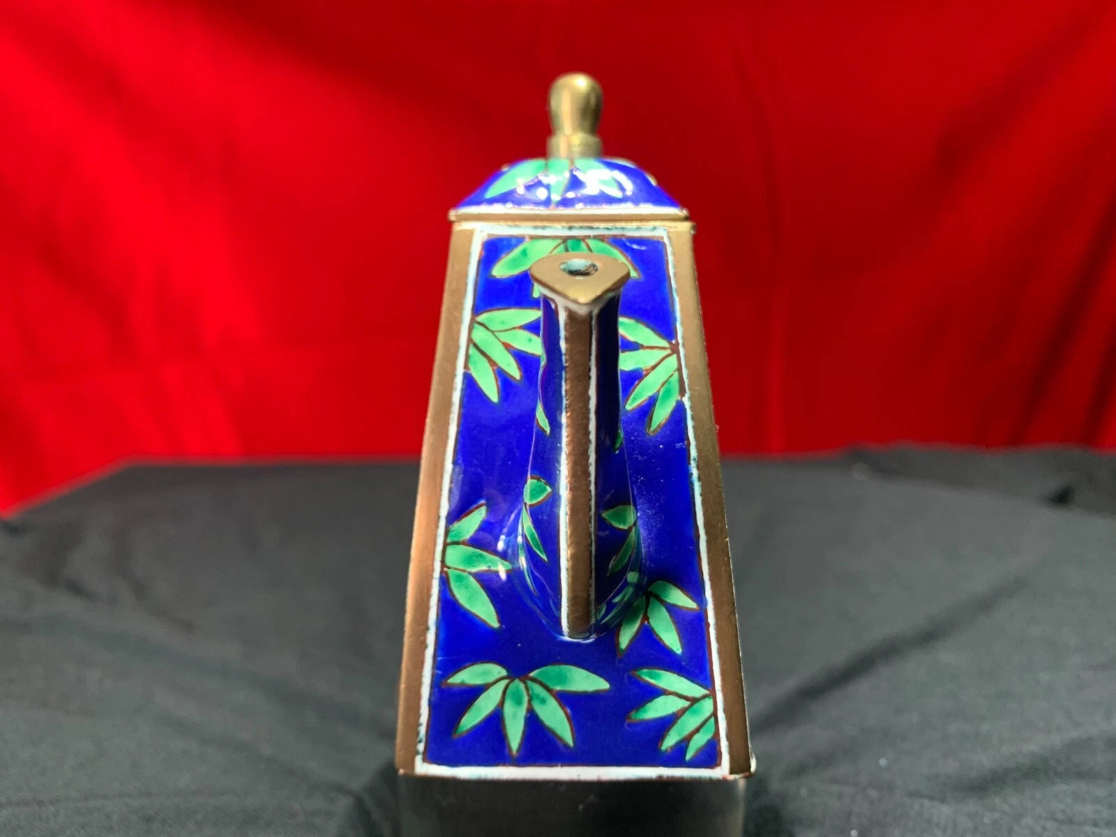 John Clementson Miniature Brass and Enamel Teapot with Panda