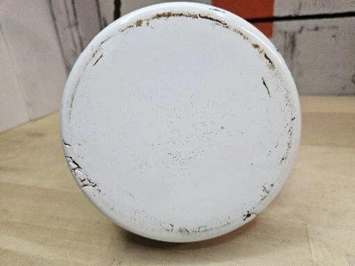 Vintage Enamel Folk Art Tea Pot With Cast Iron Stand