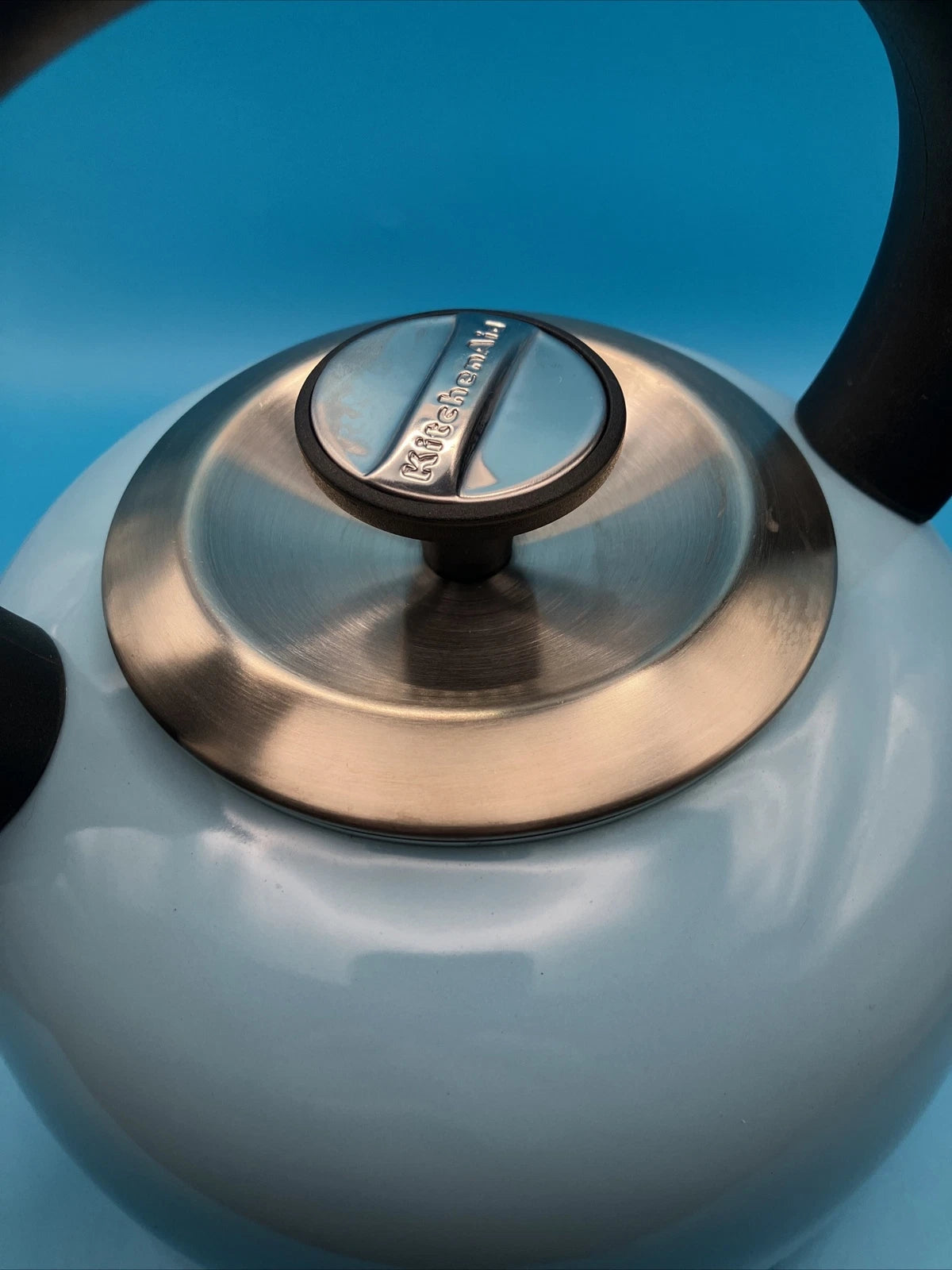 Kitchen Aid 2 Quart Empire Red Enamel Tea Kettle Whistling Stove Top