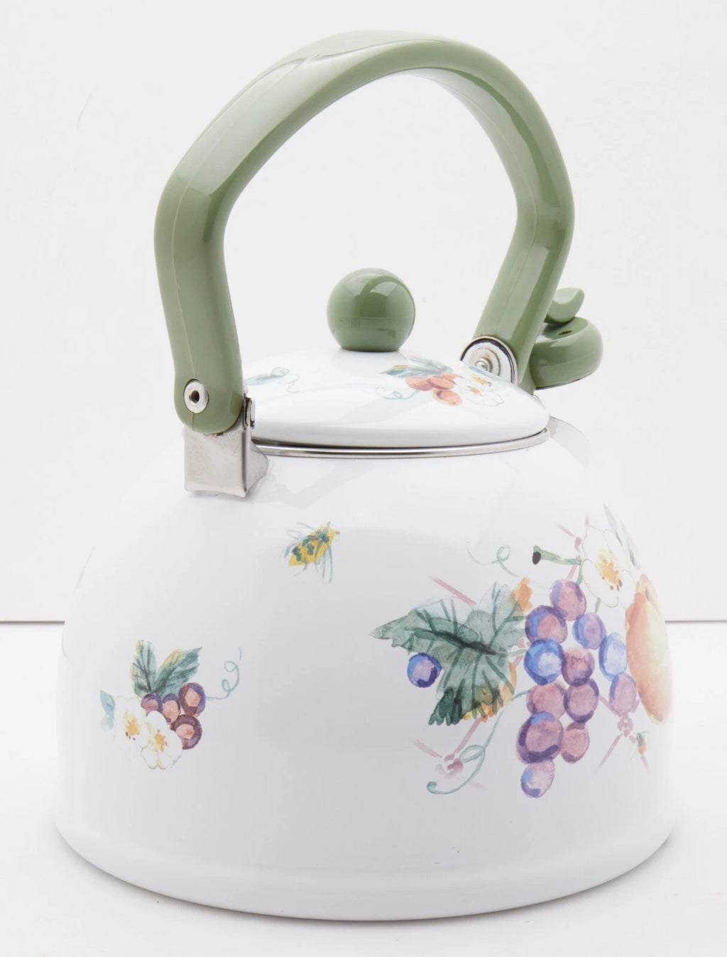 Pfaltzgraff Delicious Metal Whistler Pear Grapes Replacement Tea Kettle Vintage!