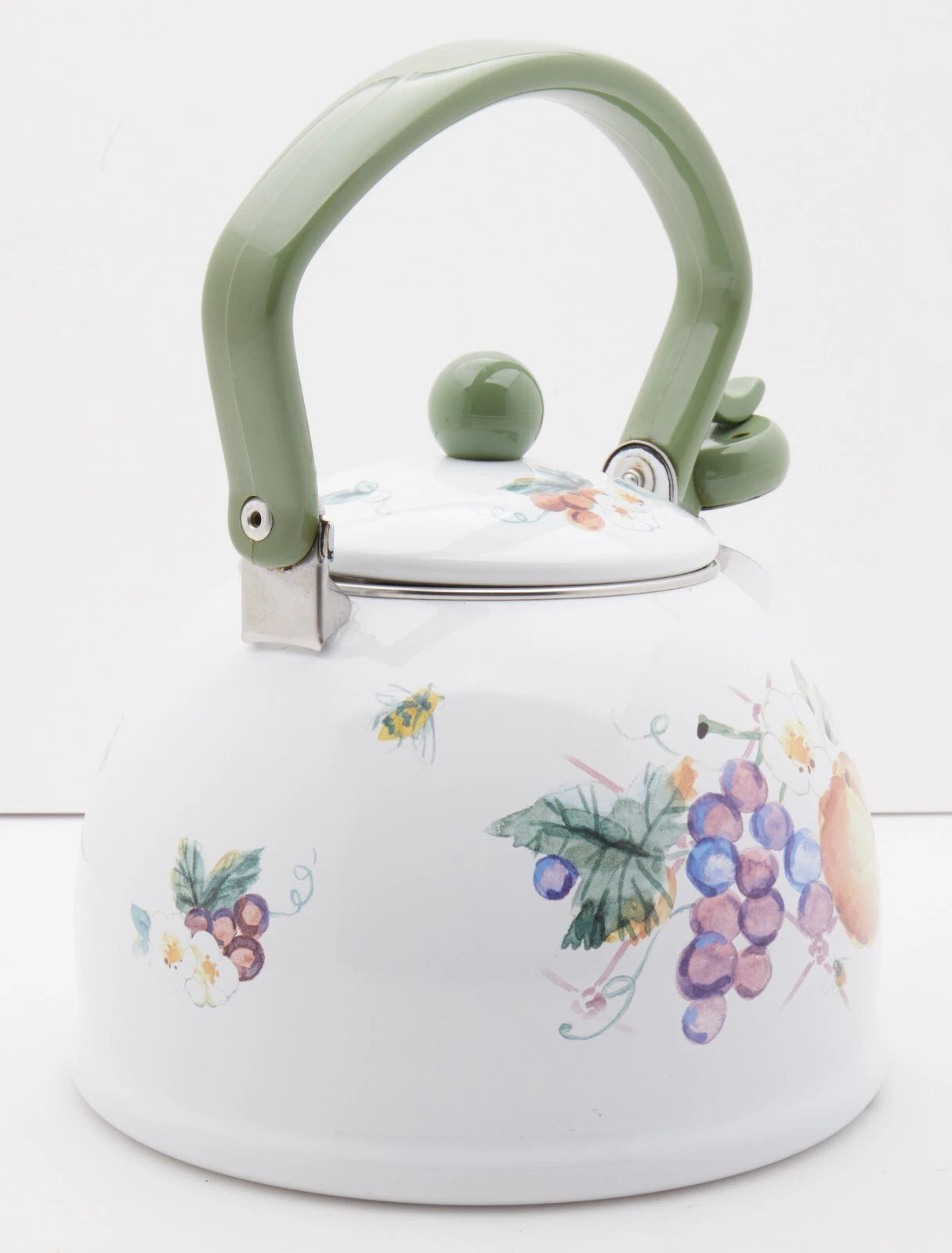 Pfaltzgraff Delicious Metal Whistler Pear Grapes Replacement Tea Kettle Vintage!