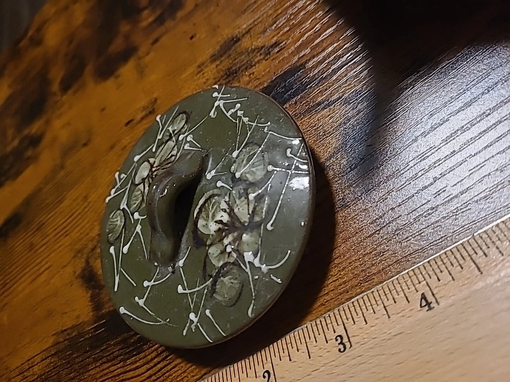 Vintage Japanese Teapot, Raised Pottery Enamel Detail,Does Have Chips