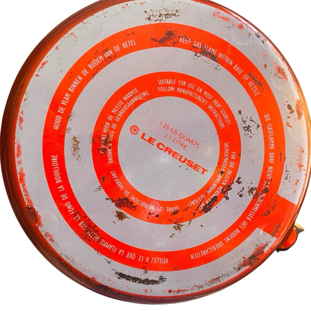 Le Creuset 1.25 Qt / 1.1 L Whistling Kettle Teapot Red Ombre Flame Enamel Cerise