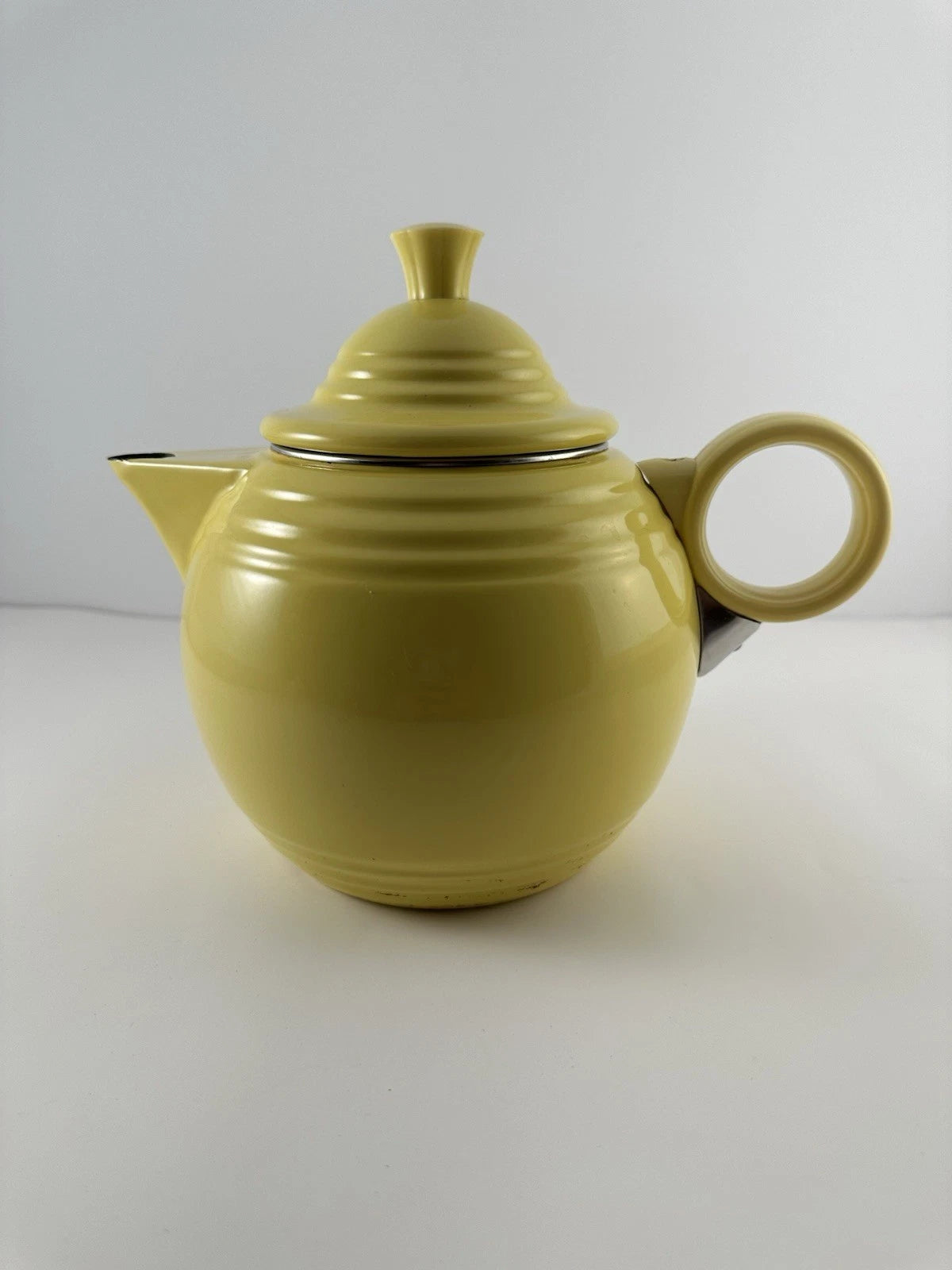 Fiestaware Enamel on Metal Yellow Insulated Teapot By Copco for Homer Laughlin