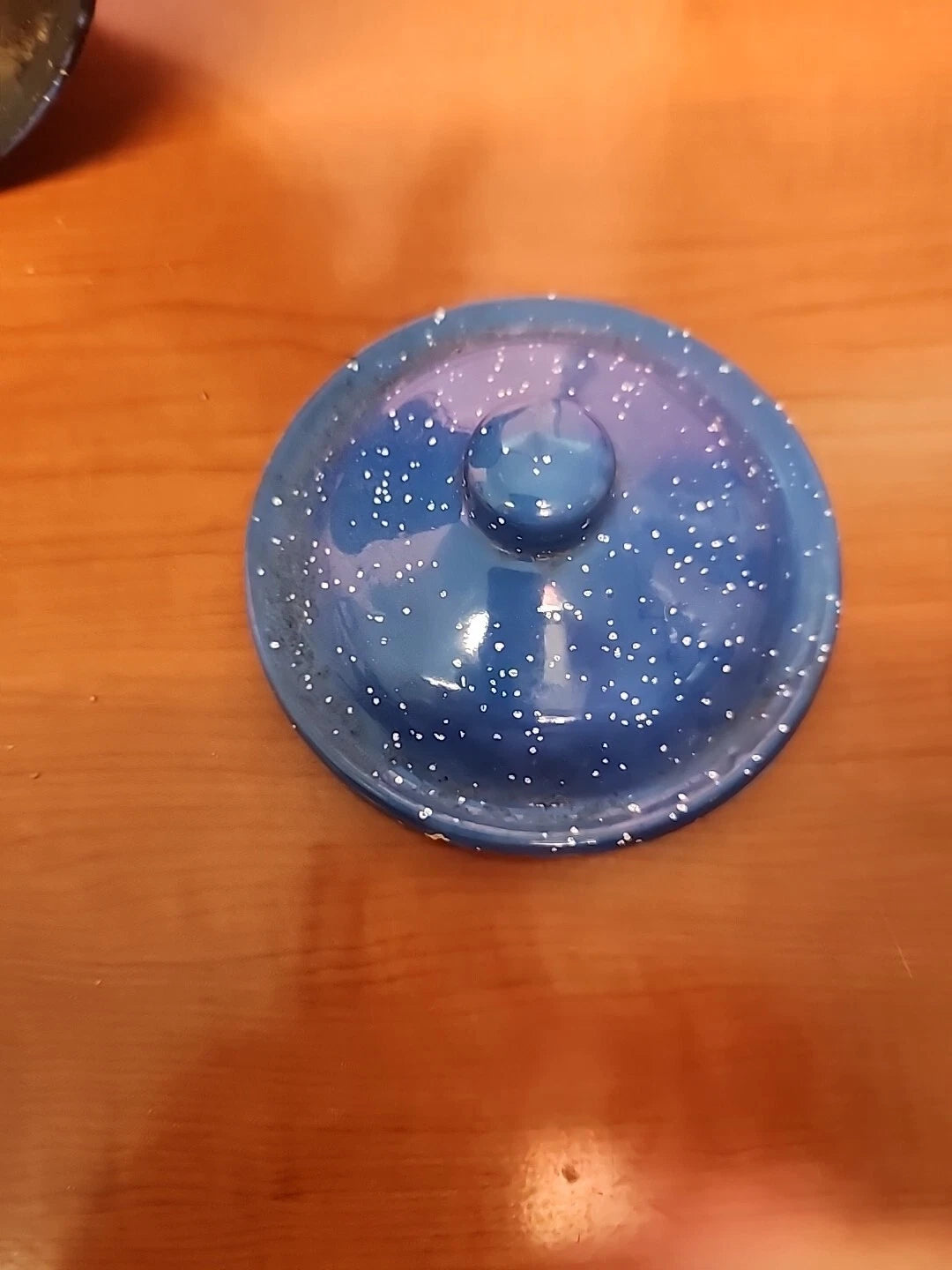 Vintage Antique Speckled Enamelware Teapot Tea Kettle Primitive Rustic Farmhouse