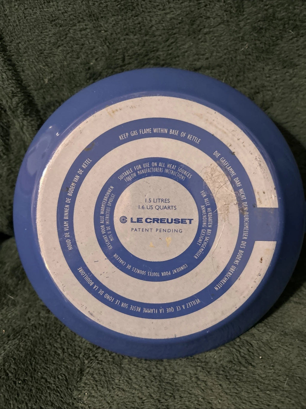 LE CREUSET Zen Tea Kettle Teapot Blue Enamel Retro Style 1.6 US Quarts/1.5 Liter