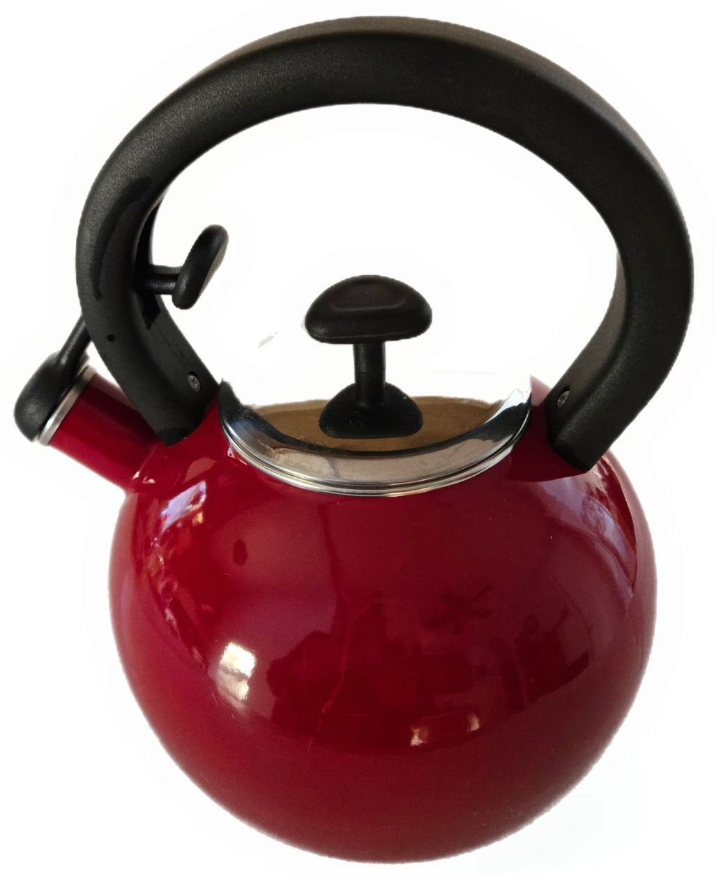 Vintage Silverstone Red Tea Kettle Height 10 inch Width 11 inch Read