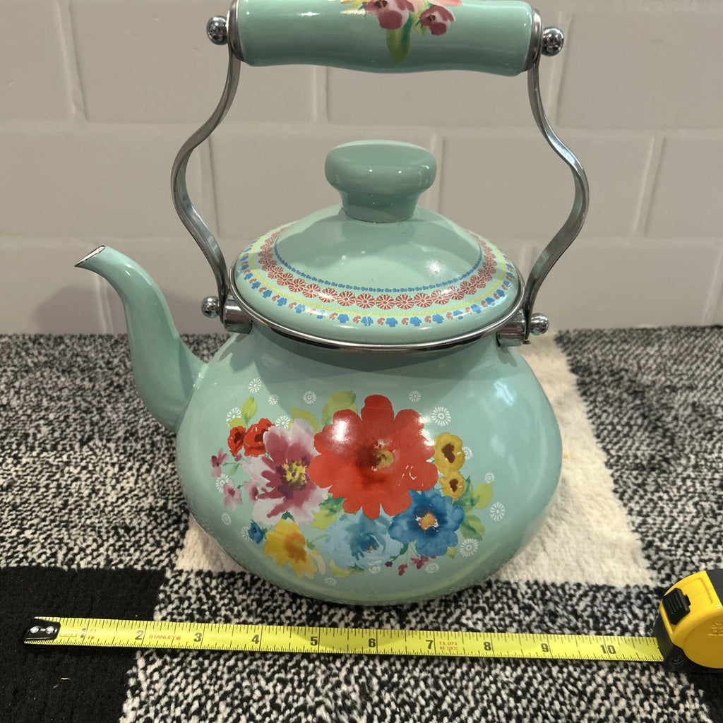 pioneer woman flower teapot