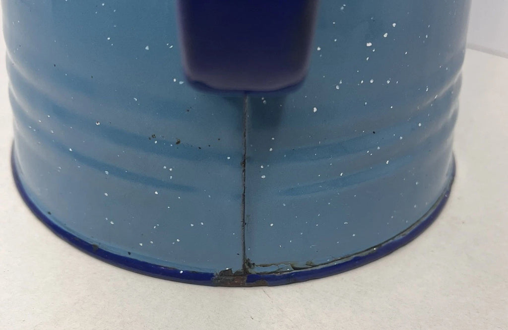 Vintage Enamel Ware Coffee Pot -2 Tone Blue Speckled