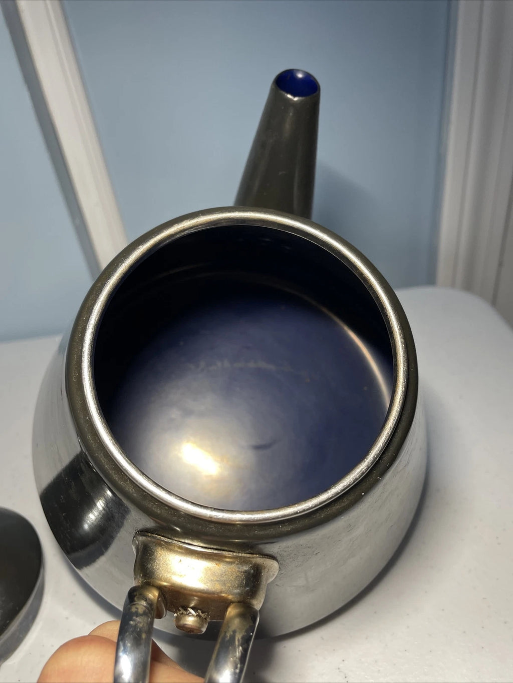 CHANTAL Vintage 1980s Retro TEA KETTLE 1.7 Quart Dark Green  Enamel-On-Steel