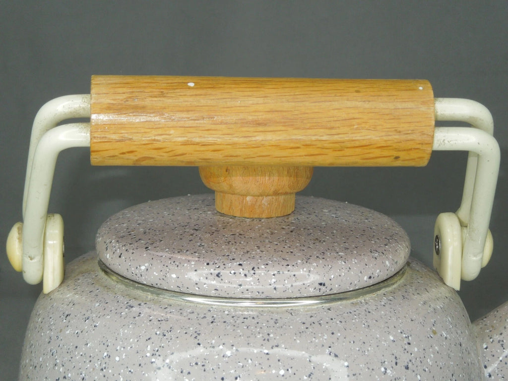Vintage Granite / Enamel Ware purple Gray Speckled Coffee / Tea Pot Kettle 6”