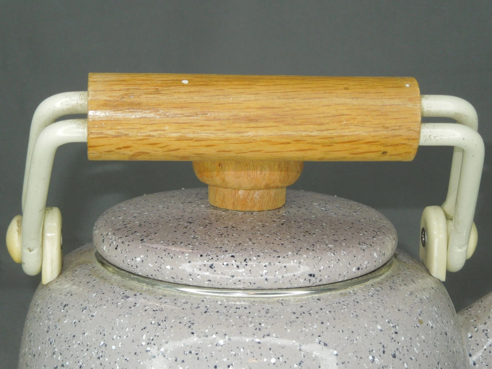 Vintage Granite / Enamel Ware purple Gray Speckled Coffee / Tea Pot Kettle 6”