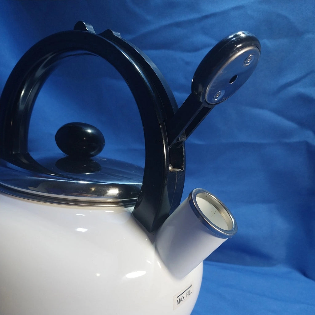 Copco White Enameled Whistling Tea Kettle  #0708 2.5 quart