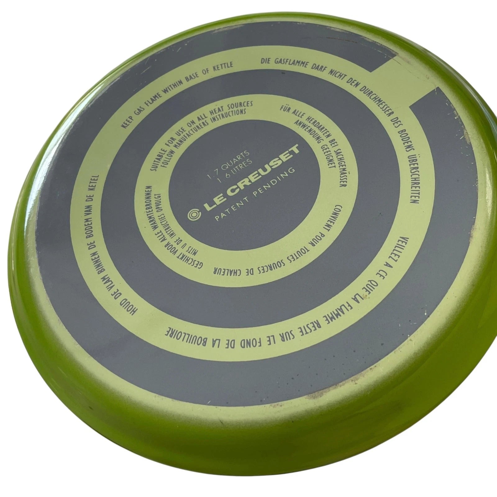 Le Creuset Enamel Tea Kettle Green Ombre Whistling 1.7 Quart Discontinued Color