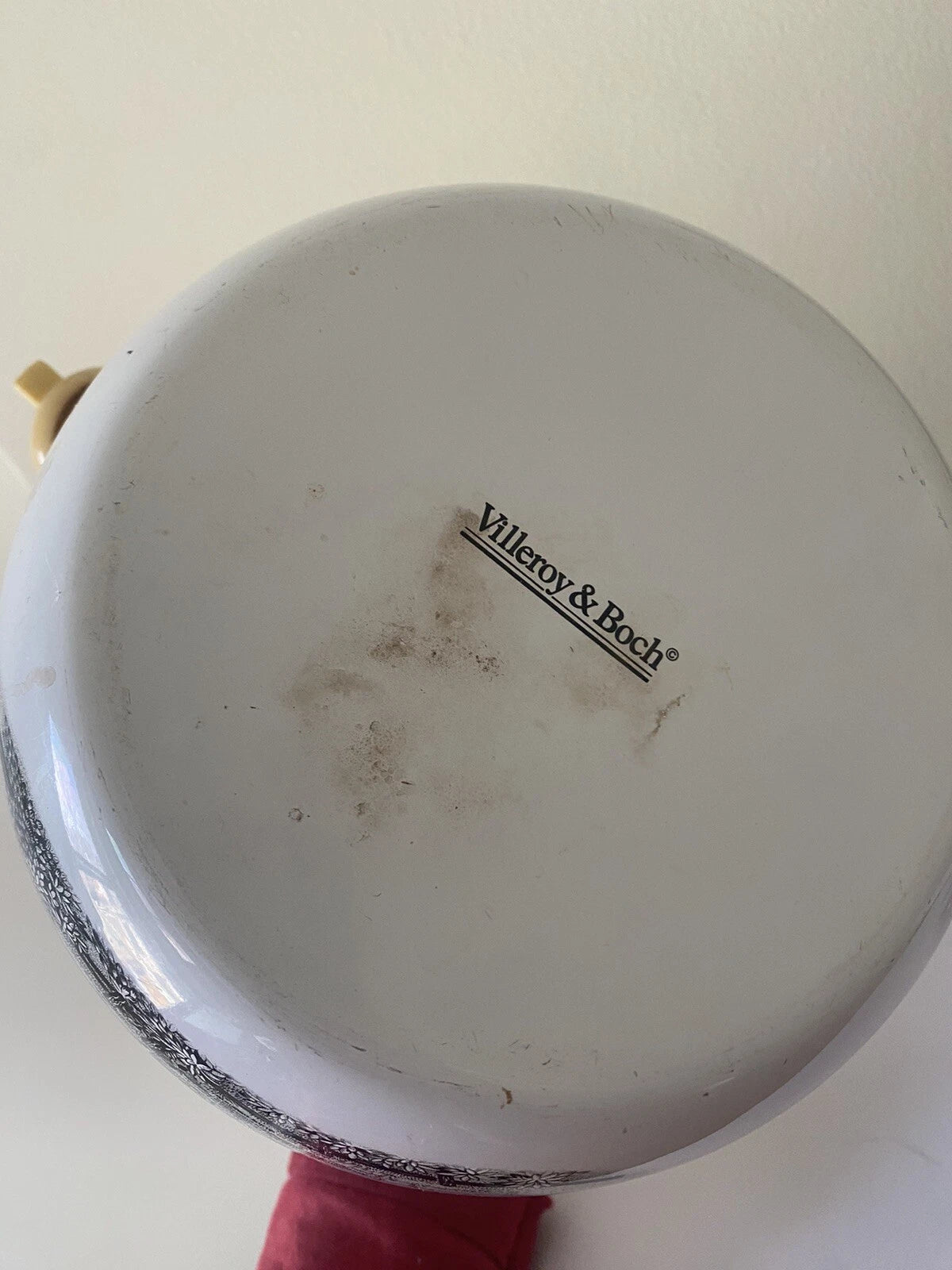 Rare Vintage Villeroy & Boch Audun Ferme Enamel Tea Kettle Teapot AS IS