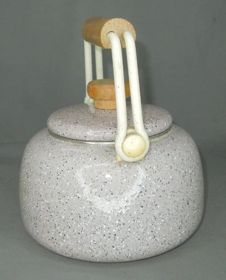 Vintage Granite / Enamel Ware purple Gray Speckled Coffee / Tea Pot Kettle 6”
