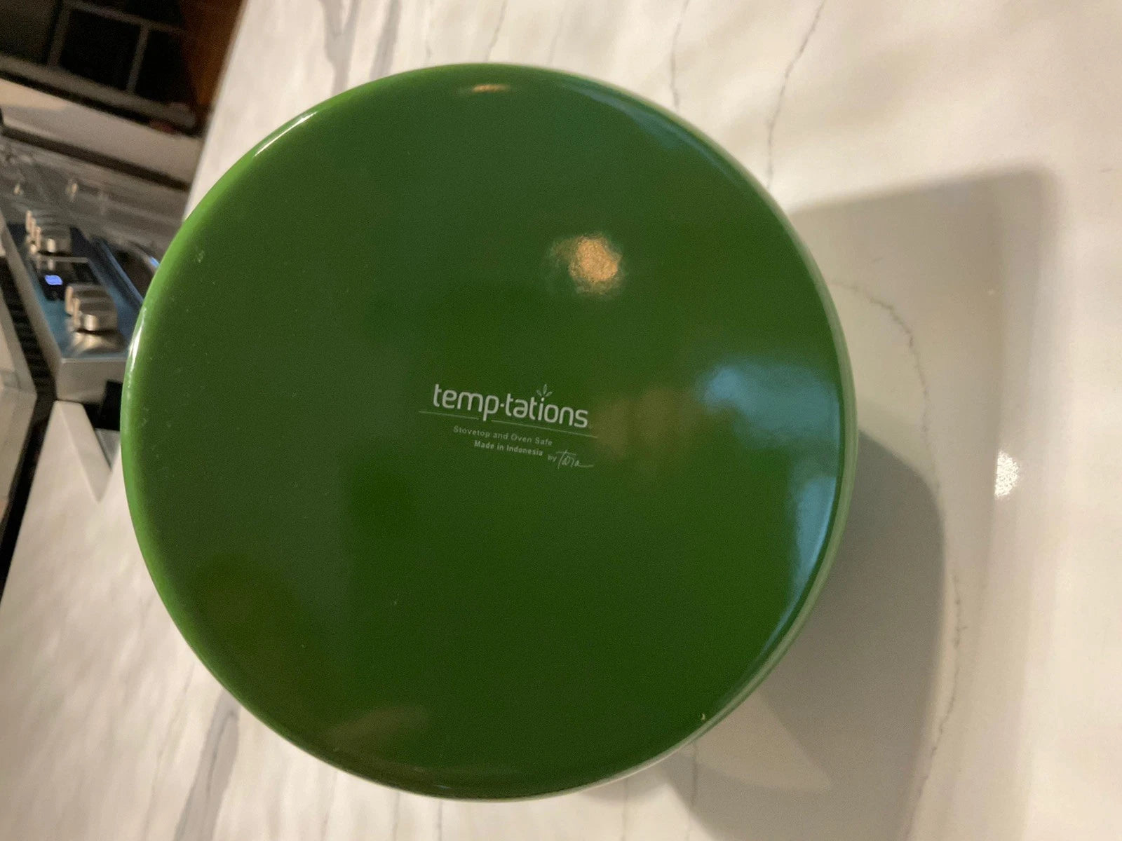 Temp-tations By Tara 2.3 Qt Old World Tea Kettle Teapot Stovetop Safe Green