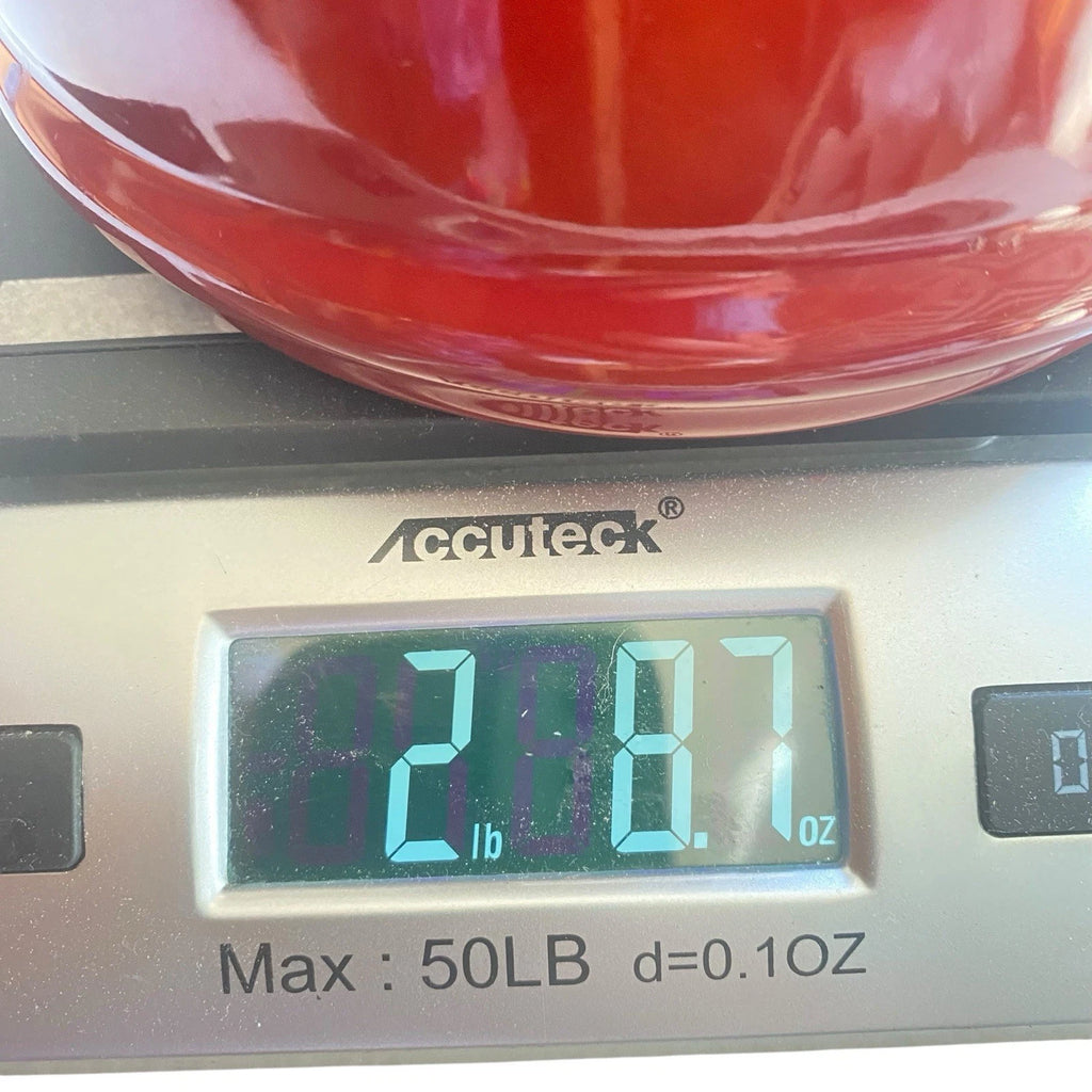 Le Creuset 1.25 Qt / 1.1 L Whistling Kettle Teapot Red Ombre Flame Enamel Cerise