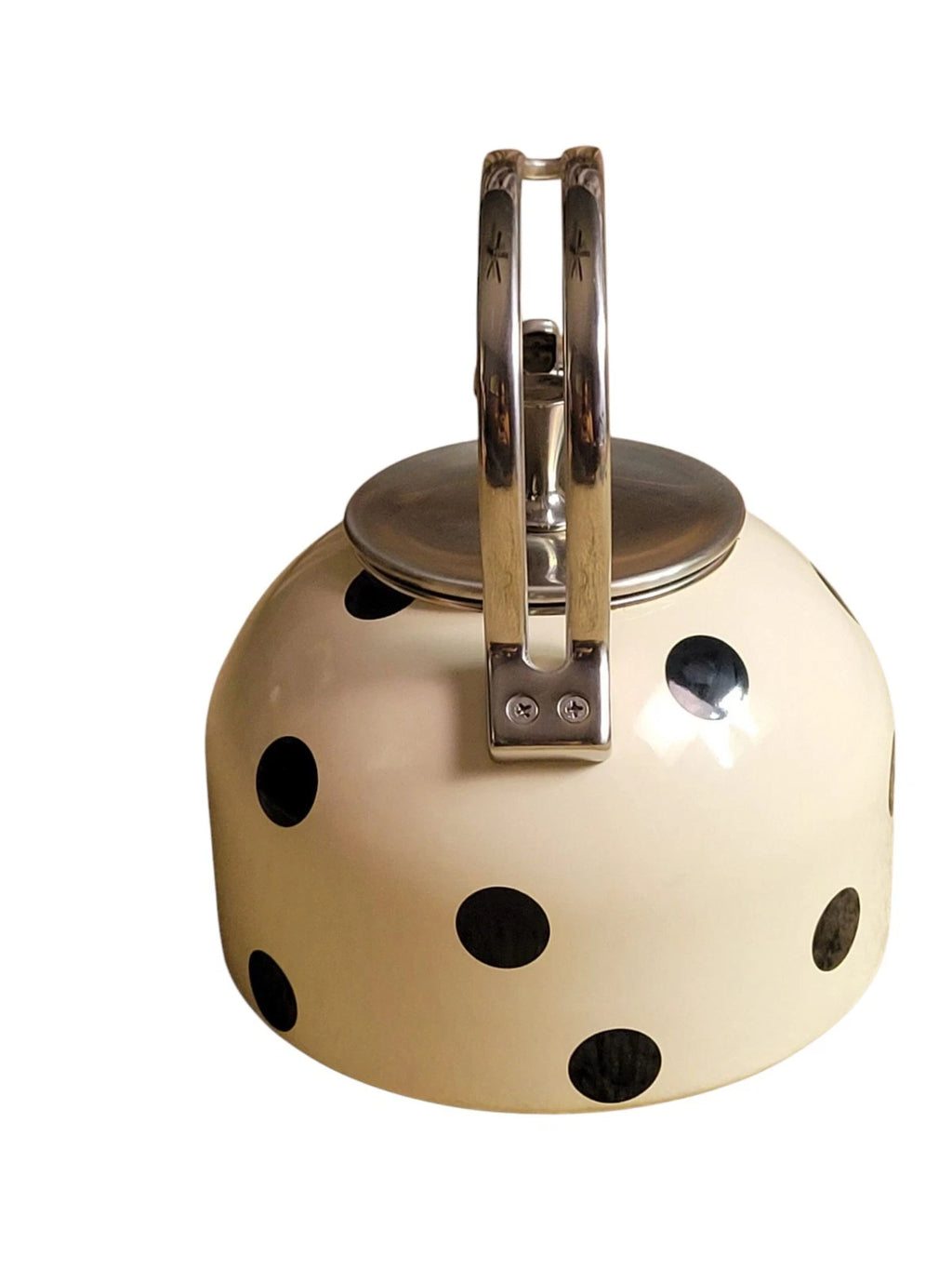 Kate Spade + Lenox Whistle While You Work Deco Dot  Black Polka Dot Teapot Ename