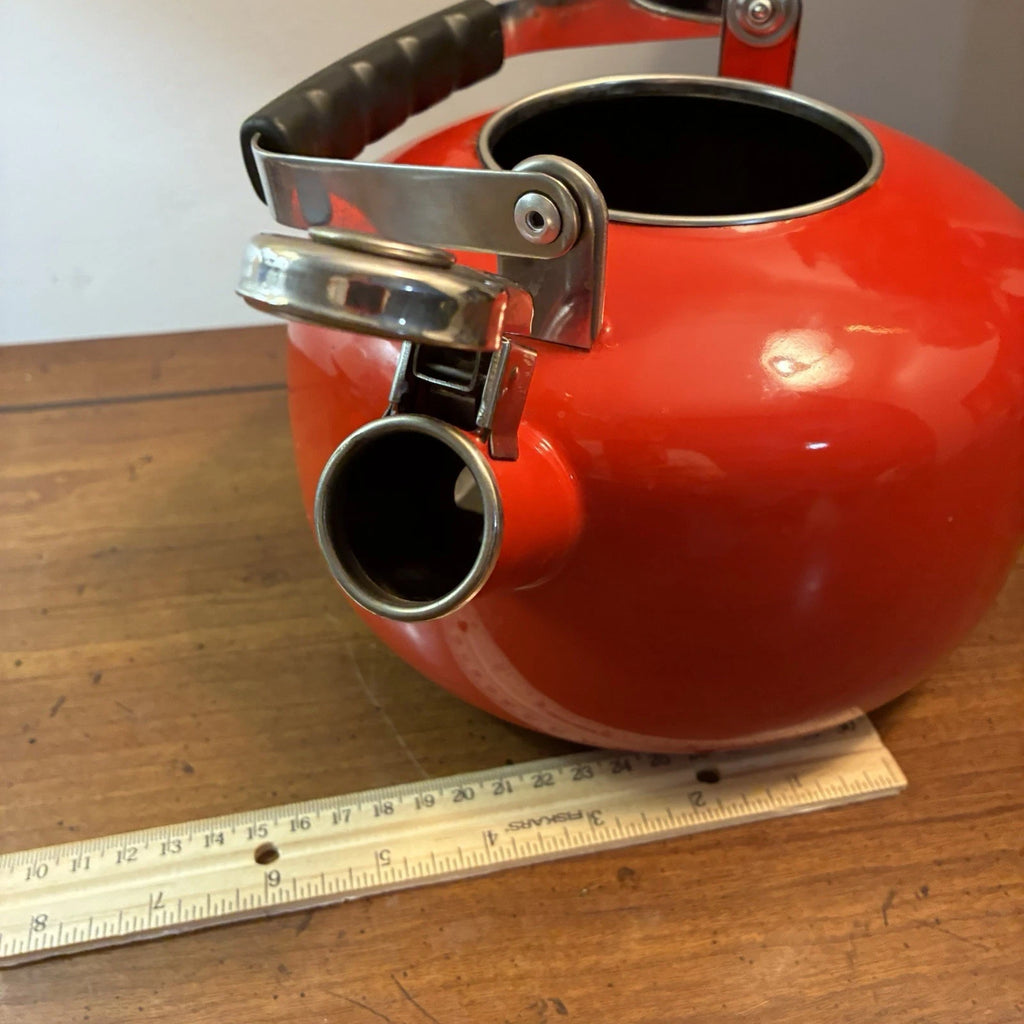 Martha Stewart Collection 2.5 Qt. Enamel on Steel Tea Kettle Ferrari Red