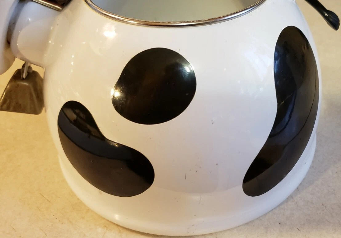 ¹¹ Vintage Rare M Kamenstein Cow Tea Kettle Enamel Whistling Teapot 1992