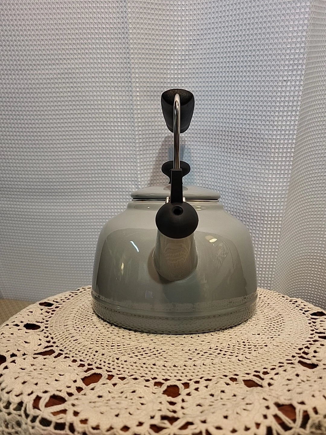 Tea Kettle Chantal Enamel On Steel Splatter Gray 1.7 Qt Whistling
