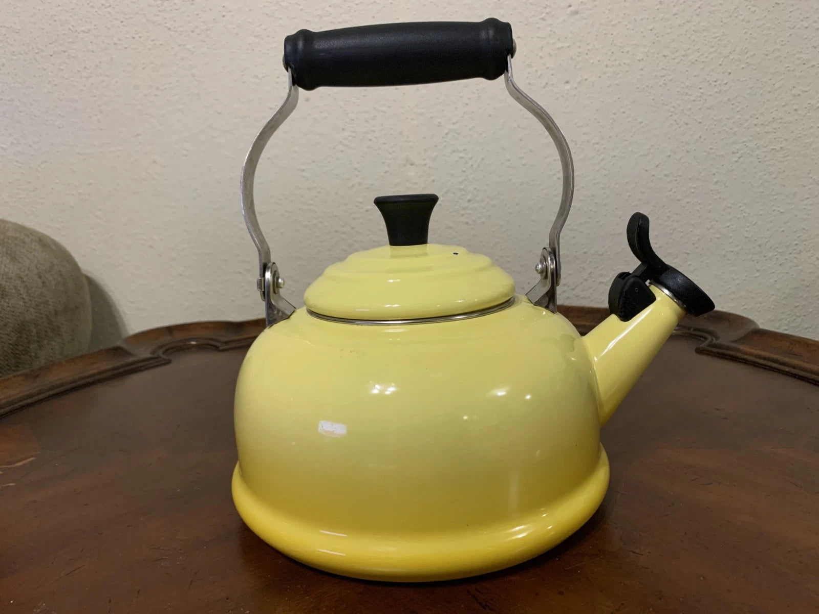 Le Creuset Enamel Yellow 1.7 qt Classic Whistling Tea Kettle