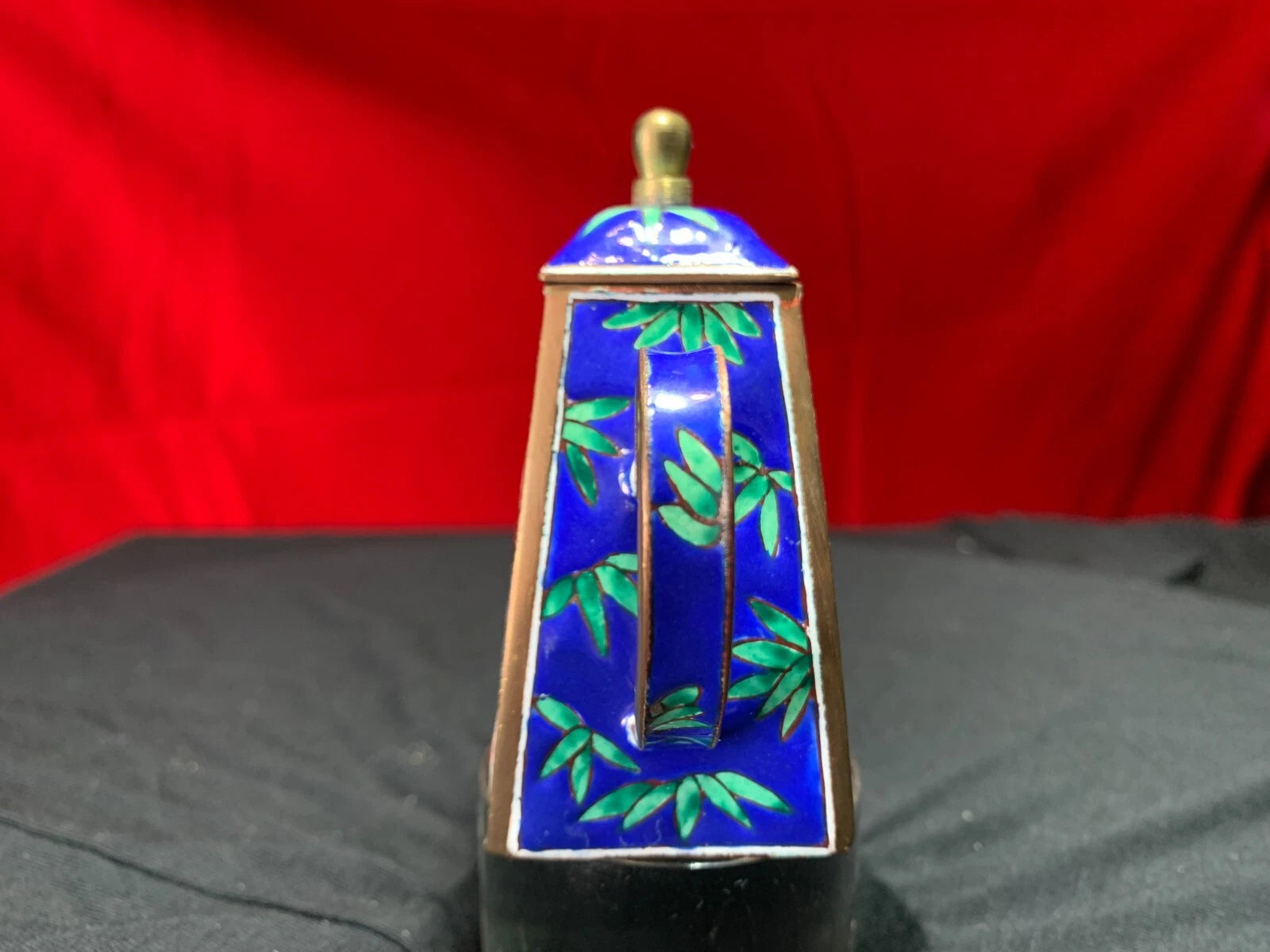 John Clementson Miniature Brass and Enamel Teapot with Panda