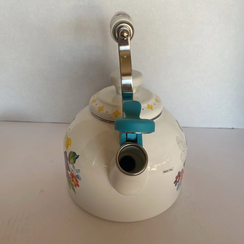 Pioneer Woman ~ Blooming Bouquet ~ 2-Quart Tea Kettle ~ Enamel on Steel ~ Floral